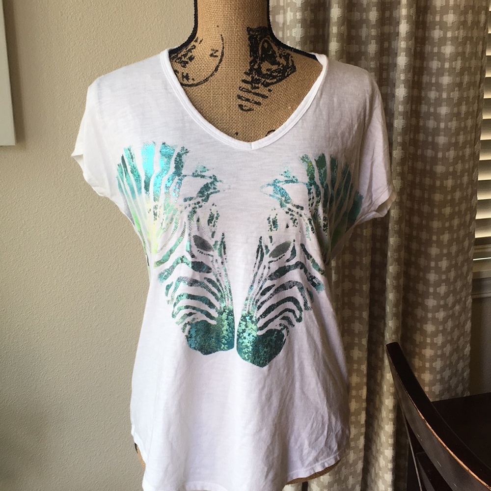 Sonoma Ladies Medium  Zebra Pattern Blouse